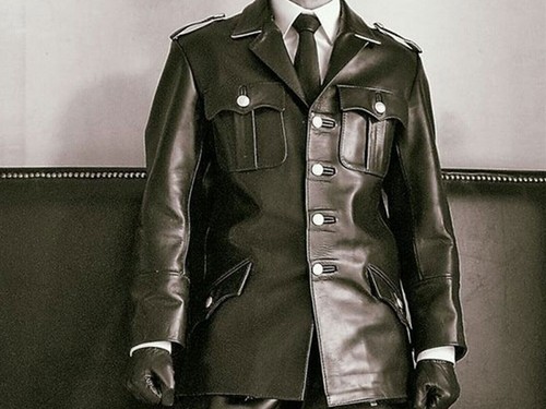 Men coat real - men's, leather