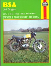 BSA B50,B44,B40,C15,B25,C25,STARFIRE,GOLD STAR,VICTOR,SS,HAYNES MANUAL 1958-1972