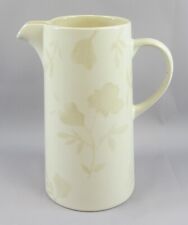 Arthur Wood Jug Pitcher Large Floral Cream Beige 9" Stoneware England