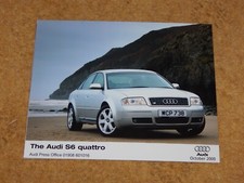 Genuine AUDI S6 QUATTRO in SILVER 10" x 8" glossy press photo - October 2000