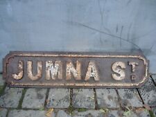 Reclaimed Victorian  Antique Street Road Sign Cast Iron Jumna Street  (1106)