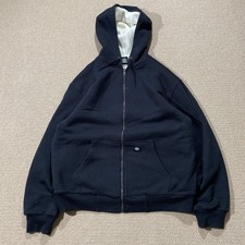 Dickies Hoodie Mens Large Black Heavy Sherpa Lined Winter Zip Up Sweater