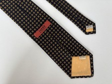 Takeo Kikuchi Dark Navy Spotted Silk Necktie Made in Japan 3.5 width