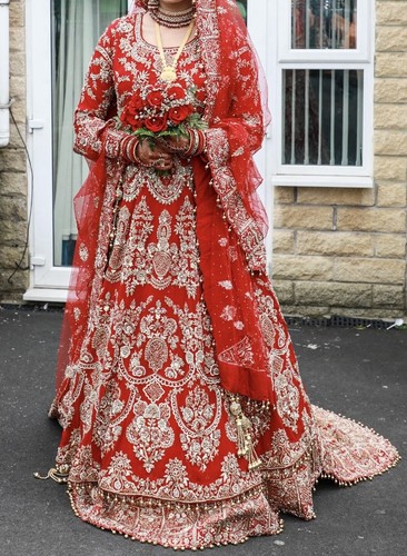 Red embroidered traditional - embroidered,