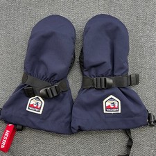 Hestra Blue Mittens + Wool Liners Junior Sz 6 10-11 YO Outdoor Winter Waterproof
