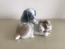 Nao by Lladro Sleeping Puppies Figure, Vgc Made in Spain 1980s
