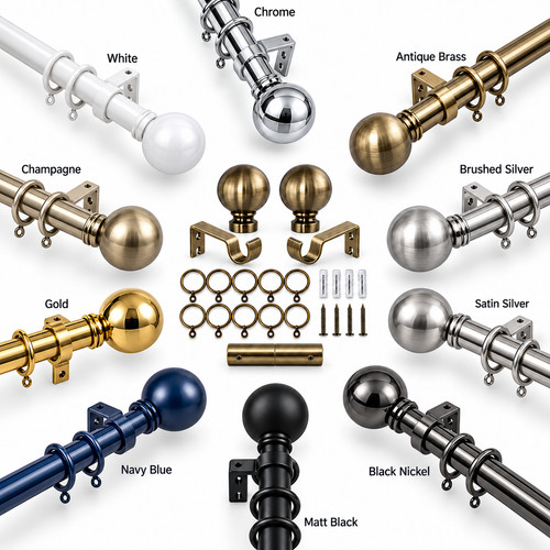 Extendable metal curtain - curtain, pole