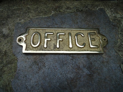 Solid brass office - office, sign