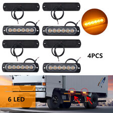 4pcs 12V 24V 6 LED Amber