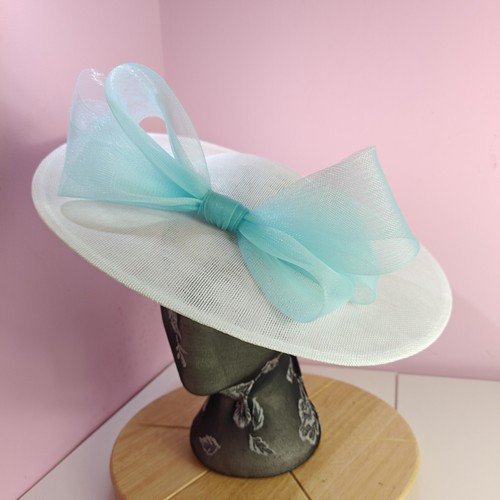 White turquoise fascinator - white,
