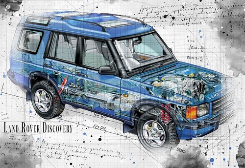 Line tech drawing land rover - line,