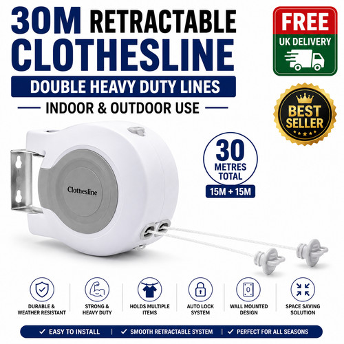 30m retractable clothes - 30m, reel