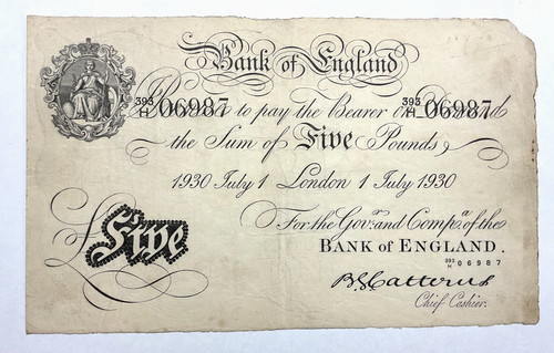 Boe 1930 white fiver - 1930,