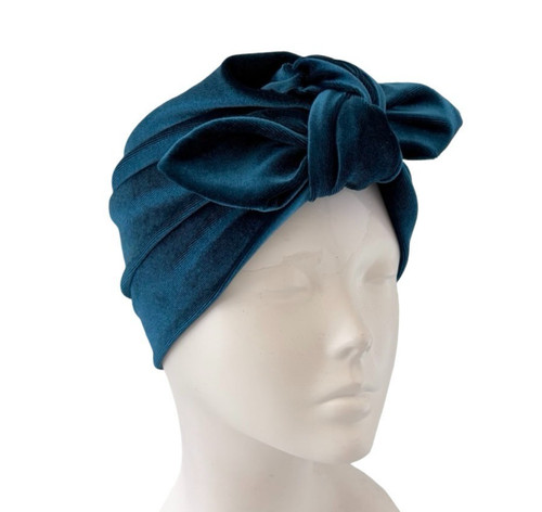 Teal blue velvet vintage style - blue,