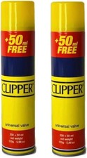 2pc Clipper Butane Gas Universal Fluid Fuel Lighter Refill 300ML UK Seller