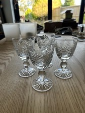 Set Of 4 Cut Glass Red Wine