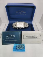 Beautiful Rotary Elite 10910 Reverso Tank Rare Mens Watch with Box and Papers