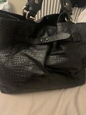 Russell & Bromley black croc leather bag 