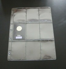 Plastic Coin Pages Sheets Storage 9 Nine Slot for Change Checker BU BUNC Packs