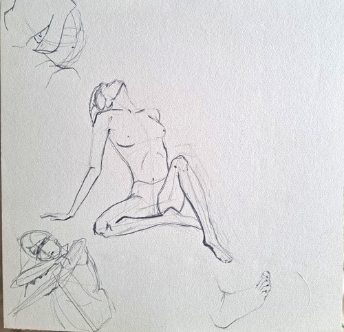 Original ooak female nude - original,