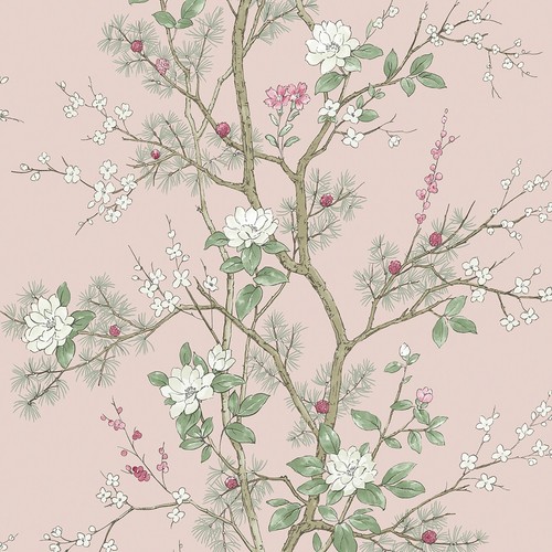 Blush pink floral wallpaper - pink,