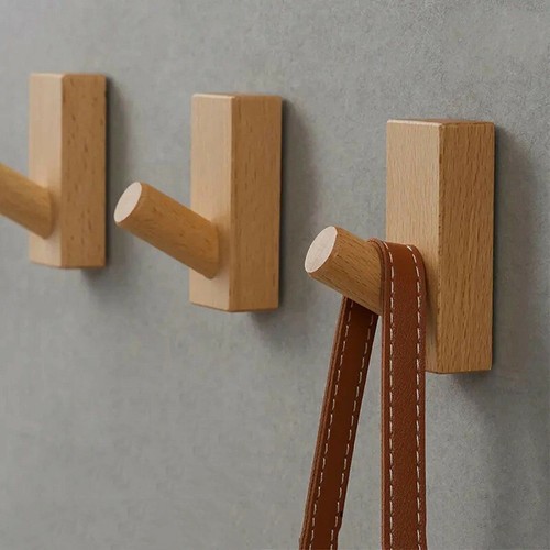 Wooden coat hook wall - wooden, mounted