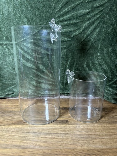 Frog glass vases jars pair - frog,