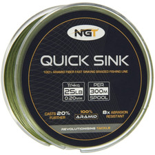 NGT Quick Sink Braid Carp Fishing Line Moss Green 20-25lb - Large 300m Spool