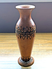 Hand decorated wooden vase - hand,