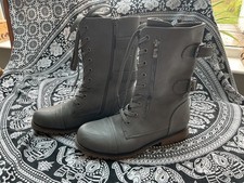 Womens Grey Military Boots, Faux Leather,  Size 40/ UK 7 Good Condition