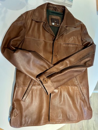 Zara man brown genuine - genuine, leather