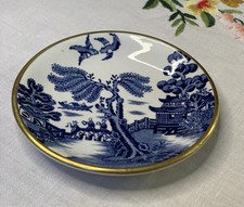 Vintage Booths Real Old Willow Blue Willow Pattern, Gold Trim, Butter Pat. Rare