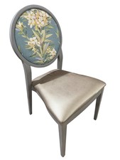 Grey Silver Wooden Floral