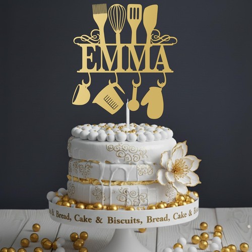 Chef acrylic cake topper - chef,