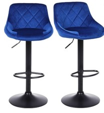 2 X Velvet Bar stools GREY