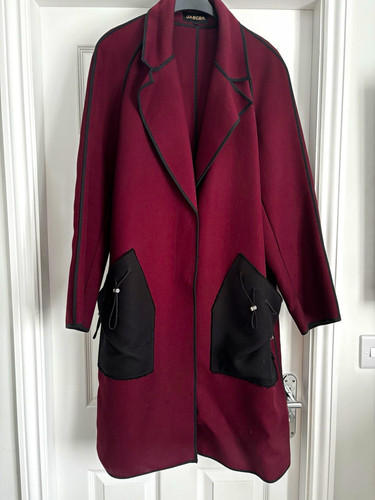Jaeger burgundy wool overcoat - burgundy,