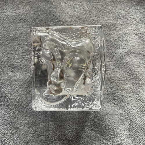 Buddha face glass - glass, candle