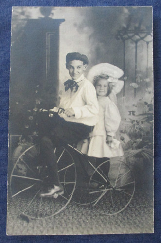 Rppc boy girl victorian - boy,