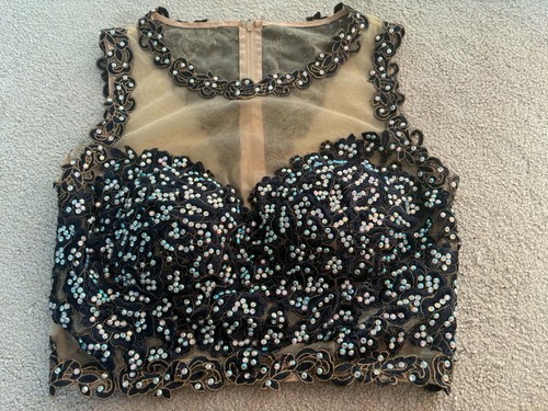 Jovani navy nude beaded - navy,
