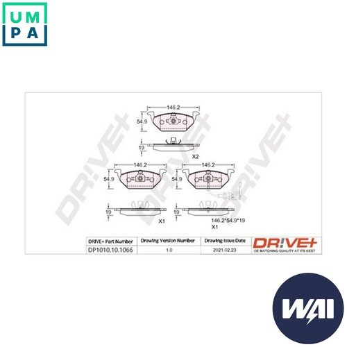 Brake pad set disc - brake,
