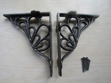 PAIR OF Cast Iron Victorian scaffold  Shelf Brackets decorative ornate fancy