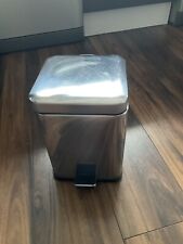 HOMEBASE 5.5 LITRE SQUARE  PEDAL BIN 20x20x28 Cm CHROME USED COLLECTION ONLY 