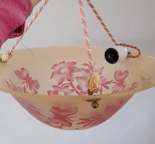 Vintage French Cameo Glass Plaffonier / Ceiling light signed Vianne c.1950