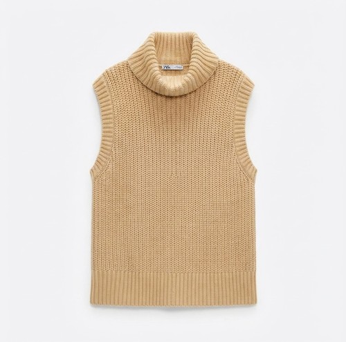 Zara beige chunky ribbed knit - zara,