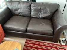 M&S Marks And Spencer Abbey Chocolate Brown Leather Sofa 