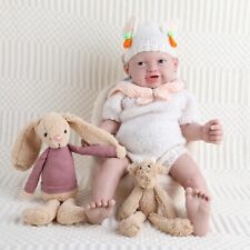 IVITA Full Body Silicone Reborn Baby Doll Newborn Baby Doll Open Mouth Soft Gir