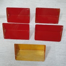 5x Triangular Glass Prism Painted Tinted Prism Red  Yellow  - B32