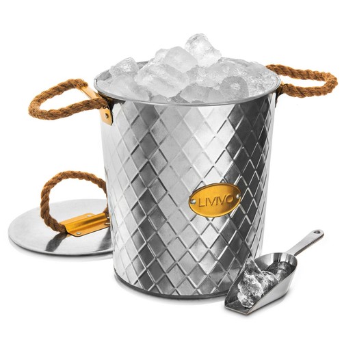 Galvanised steel ice bucket - galvanised,