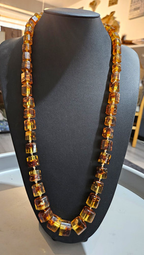 Vintage amber necklace - necklace, 98.64g