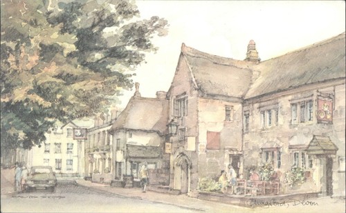 Chagford devon watercolor - chagford,